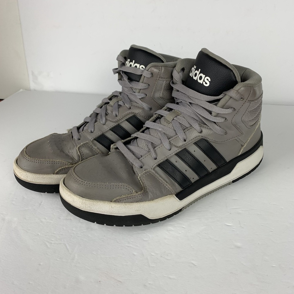 Adidas Entrap Mid Sneakers Gray & Black Basketball Shoes Ortholite Men's 9 READ‎